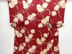 アンティーク　紋錦紗菊模様着物